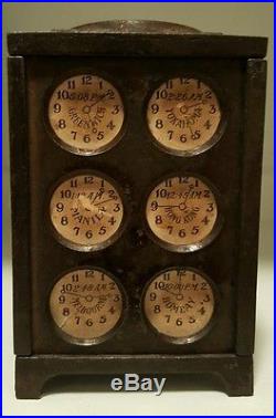100 Yr Old Antique Cast Iron Still Bank Clock Faces Around The World Circa 1916