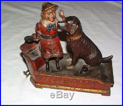 1800s CAST IRON RARE SPEAKING DOG BANK BEAUTIFUL CONDITION