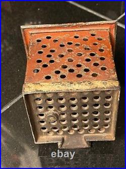 1869 J&E Stevens Cast Iron HALL'S EXCELSIOR Mechanical BANK with Original Paint