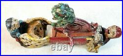 1875 Patent J & E Stevens Cast Iron Bank Professor Pug Frog Great Bicycle Feat