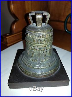 1876 Liberty Bell Centennial Cast Iron Bank with Metal base