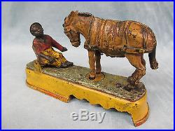 1879 I ALWAYS DID'SPISE A MULE Cast Iron Mechanical Bank Black Americana As-Is