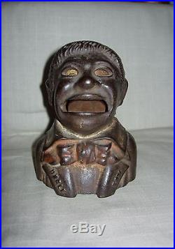 1880's KYSER & REX CAST IRON UNCLE TOM MECHANICAL BANK VERY RARE