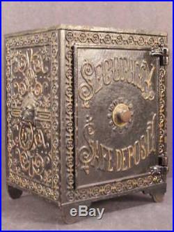 1880s Keyser &Rex BIG 500 Cast Iron Security Safe Deposit Bank Combination Toy