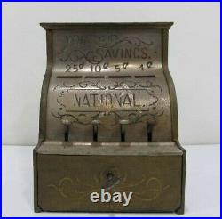 1880s National Cash Register YOUR SAVINGS cast iron toy bank