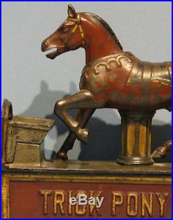 1885 Guaranteed Authentic Old Trick Pony Cast Iron Mechanical Bank Sale Bk790