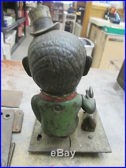 1886 Cast Iron Stump Speaker Mechanical Bank For Parts No Reserve