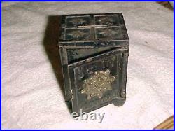 1887 Pat Security Safe Deposit Cast Iron Bank Ornamental Iron
