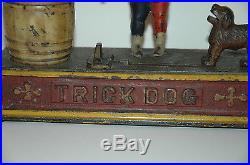 1888 All Original Trick Dog Cast Iron Mechanical Bank Strong First Paint No Res