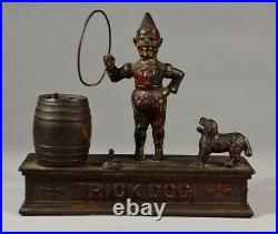 1888 Trick Dog Original Antique Hubley Cast Iron Mechanical Bank