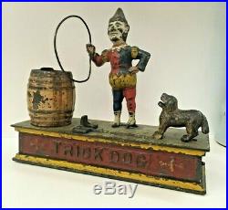 1888 Trick Dog Original Antique Hubley Cast Iron Mechanical Bank
