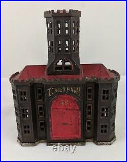 1890-1891 TOWER IRON STILL BANK with DIAL, Made by KYSER & REX of FRANKFORD, PA