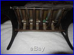 1890 Ornate CAST IRON & Nickel Plated STAATS Coin MONEY CHANGER Register Bank