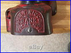 1890s Antique 19thC Black Americana JOLLY Mechanical Cast Iron Bank, JOHN HARPER