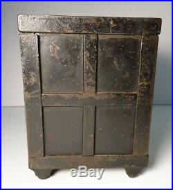 1890s J&E Stevens Watch Dog Safe Mechanical Cast Iron Bank