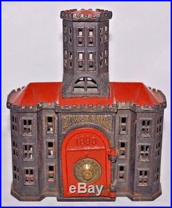 1891 Cast Iron Still Bank Tower Bank by Kyser & Rex