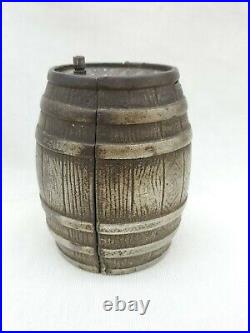 1894 Rare White City Puzzle Savings Cast Barrel Of Money Bank Chicago Nicol & Co