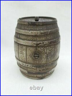 1894 Rare White City Puzzle Savings Cast Barrel Of Money Bank Chicago Nicol & Co