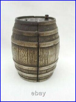 1894 Rare White City Puzzle Savings Cast Barrel Of Money Bank Chicago Nicol & Co