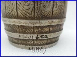 1894 Rare White City Puzzle Savings Cast Barrel Of Money Bank Chicago Nicol & Co