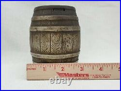 1894 Rare White City Puzzle Savings Cast Barrel Of Money Bank Chicago Nicol & Co