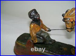1897 Cast Iron Toy Mechanical Bank Always Did'Spise A Mule Working