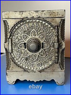 1897 J. E. STEVENS KEY COMBINATION SAFE #40 Burglar Safe House Cast Iron BANK