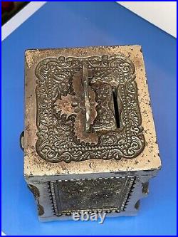 1897 J. E. STEVENS KEY COMBINATION SAFE #40 Burglar Safe House Cast Iron BANK