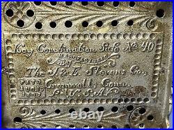 1897 J. E. STEVENS KEY COMBINATION SAFE #40 Burglar Safe House Cast Iron BANK