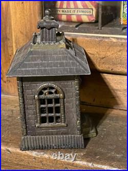 1900'S KENTON Old Vintage Cast Iron Metal State Bank WITH KEY