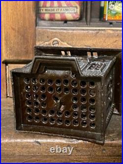 1900'S KENTON Old Vintage Cast Iron Metal State Bank WITH KEY