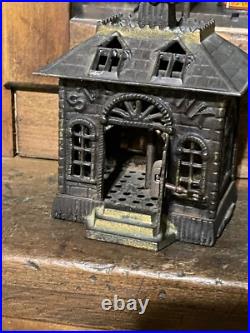 1900'S KENTON Old Vintage Cast Iron Metal State Bank WITH KEY