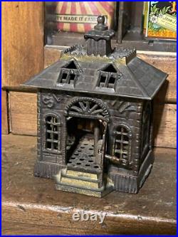 1900'S KENTON Old Vintage Cast Iron Metal State Bank WITH KEY