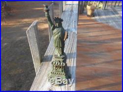 1900's LARGE 9 5/8Kenton Cast Iron Statue of Liberty Still Bank-Multi Piece Cast