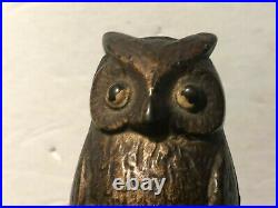 1900's OWL Cast Iron Bank Be Wise Save More A. C. Williams Great Original Paint