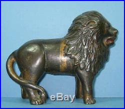 1905/31 Old Lg Cast Iron Lion Bank 5 1/4 Hi Guaranteed Authentic Sale CI 747