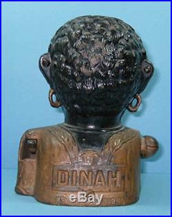 1911 Dinah Cast Iron Mechanical Bank Original Authentic & Old On Sale CI 726