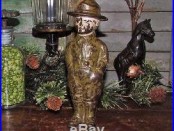 1919 WW1 Era Antique Vtg Cast Iron Doughboy Soldier Still Penny Bank Gift Idea