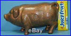 1920's/'30's AUTHENTIC STANDING PIG CAST IRON BANK GUARANTEED OLD SALE CI 671