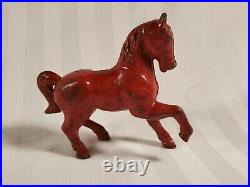 1920's A. C. Williams Cast Iron Horse Pony Still Coin Bank Original Red Paint