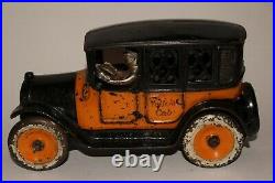 1920's Arcade Cast Iron Taxi Cab Bank, Nice Original