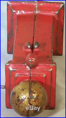 1920s Arcade Cast Iron Still Bank Clock Face Gas Pump