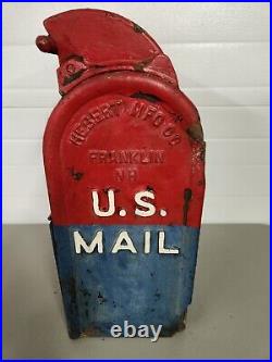 1930 Cast Iron US Mailbox Letter Drop Hebert Manufacturing Company Franklin NH