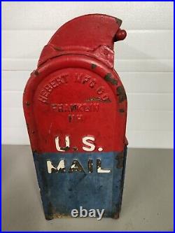 1930 Cast Iron US Mailbox Letter Drop Hebert Manufacturing Company Franklin NH