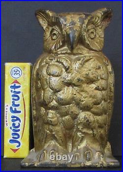 1930 ORIGINAL CAST IRON VINDEX OWL TOY BANK GUARANTEED OLD M#597c BK635