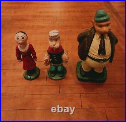 1930's Antique Collectible Cast Iron Popeye, Olive, and Wimpy Banks