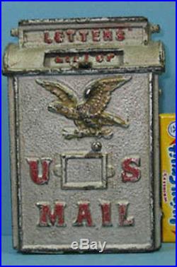 1932/34 OLD US MAILBOX WithEAGLE CAST IRON BANK GUARANTEED AUTHENTIC SALE CI 705