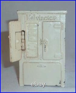 1932 Arcade Toy Cast Iron Kelvinator Refrigerator Still Penny Bank Cream Colored 1932 Arcade Toy Cast Iron Kelvinator Refrigerator Still Penny Bank Cream Colored