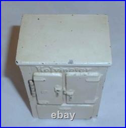 1932 Arcade Toy Cast Iron Kelvinator Refrigerator Still Penny Bank Cream Colored 1932 Arcade Toy Cast Iron Kelvinator Refrigerator Still Penny Bank Cream Colored