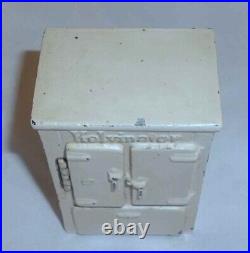 1932 Arcade Toy Cast Iron Kelvinator Refrigerator Still Penny Bank Cream Colored